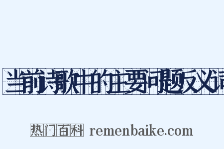 当前诗歌中的主要问题反义词是什么意思的图片
